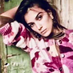 Sezane Pink and Maroon Women's Cardigan